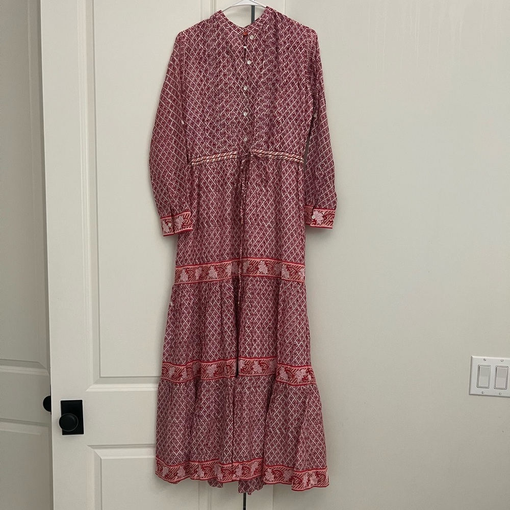 Oliphant cinched pintuck maxi dress in Florence petal